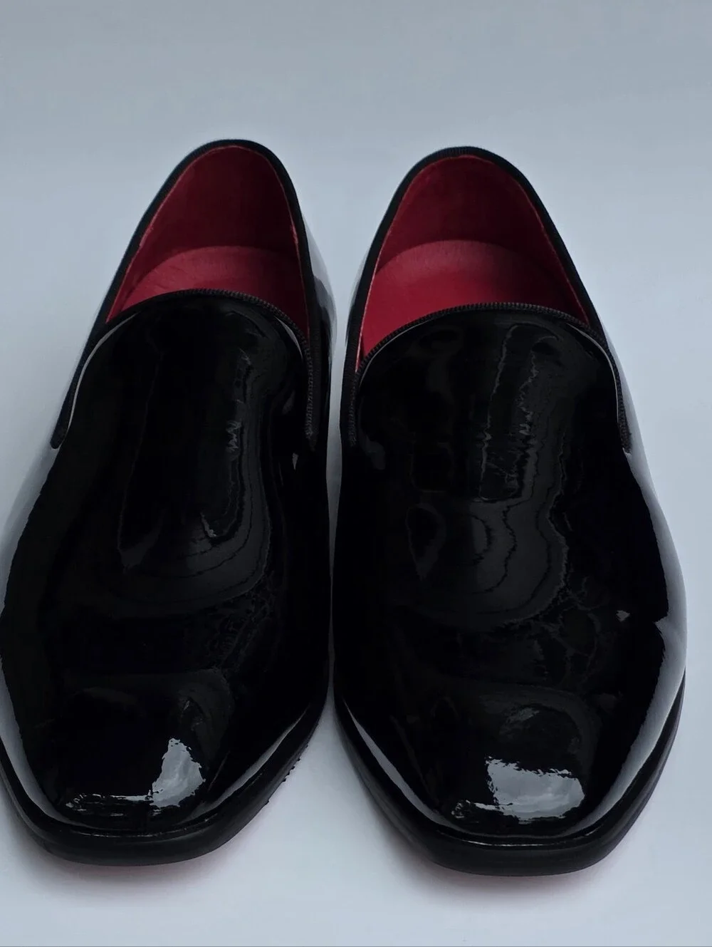 ELANROMAN Men's Patent Leather Loafers Black Dress Wedding Shoes US 12 EU 47 New